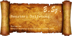 Beszteri Szilviusz névjegykártya